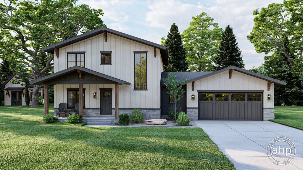 2 Story Barndominium Style House Plan Belgrade 29925