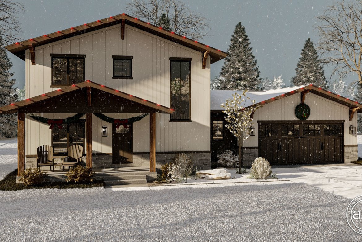 2 Story Barndominium Style House Plan Belgrade 29925