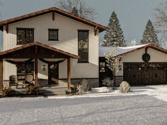 2 Story Barndominium Style House Plan Belgrade 29925