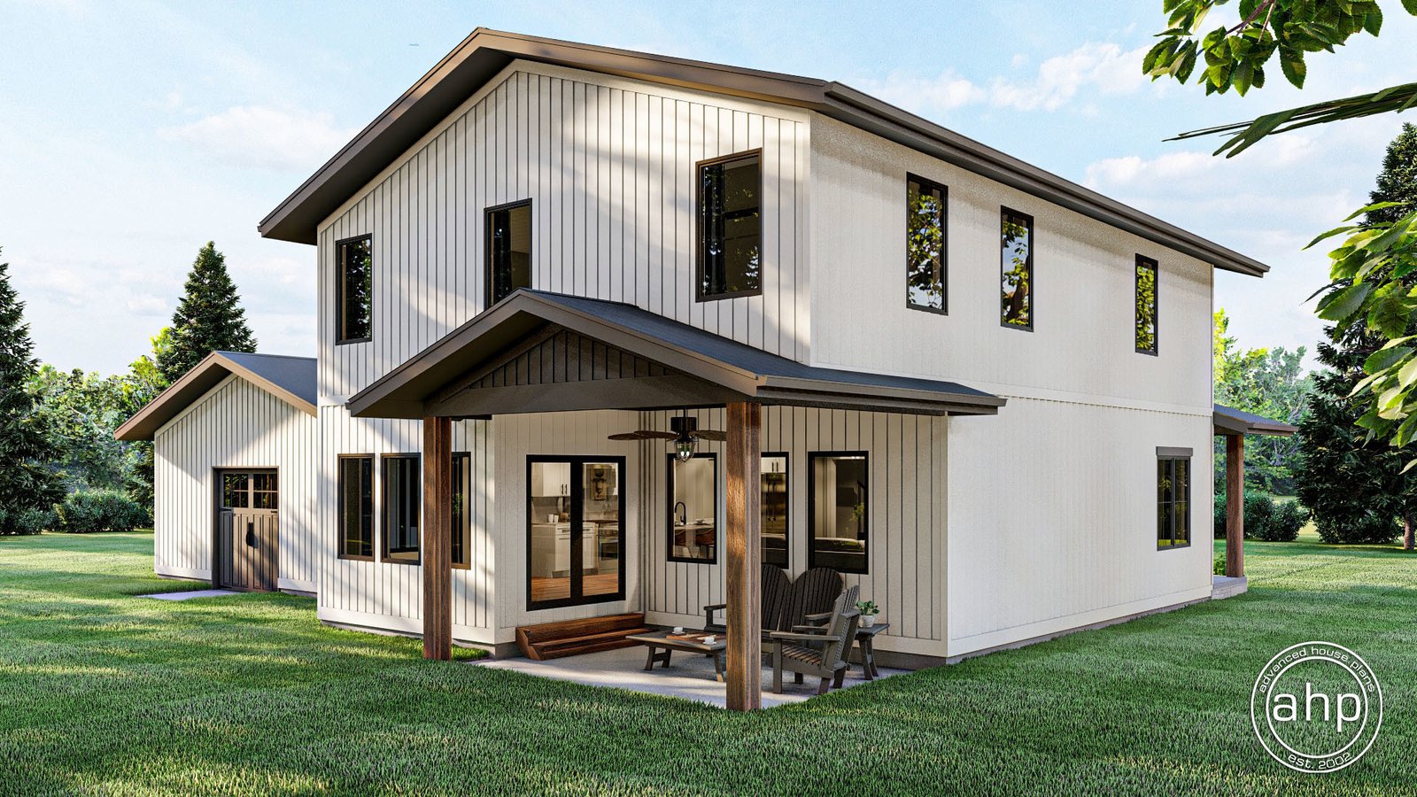 2 Story Barndominium Style House Plan Belgrade 29925