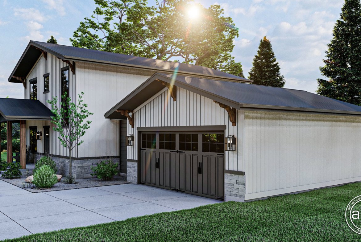 2 Story Barndominium Style House Plan Belgrade 29925