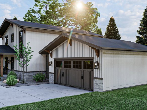 2 Story Barndominium Style House Plan Belgrade 29925