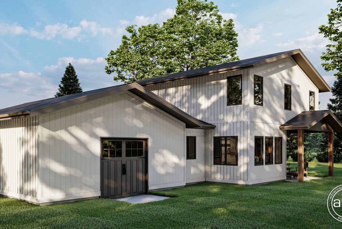 2 Story Barndominium Style House Plan Belgrade 29925