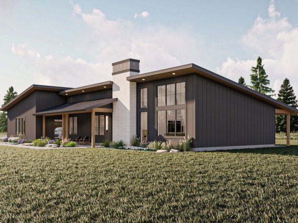 Modern Barndominium Style House Plan Blue Ridge 30249