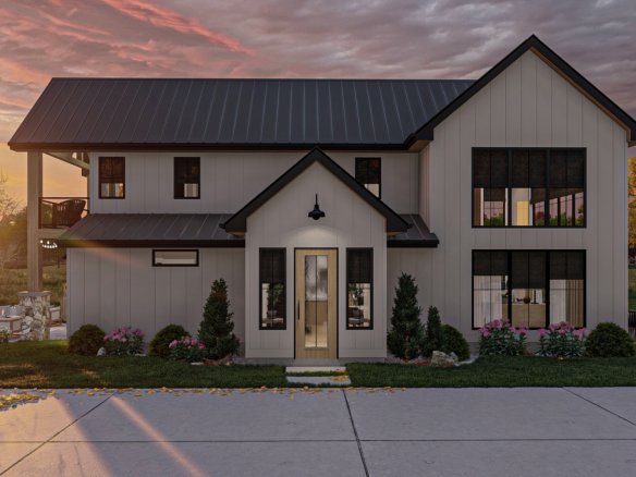 Modern Barndominium Style House Plan Stockville 30388