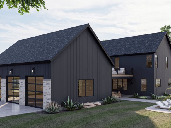 Modern Barndominium Style House Plan with Loft - Barton Creek 0