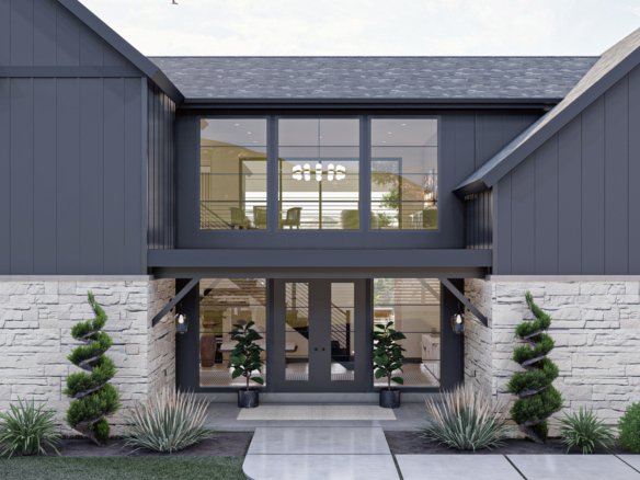 Modern Barndominium Style House Plan with Loft - Barton Creek 0