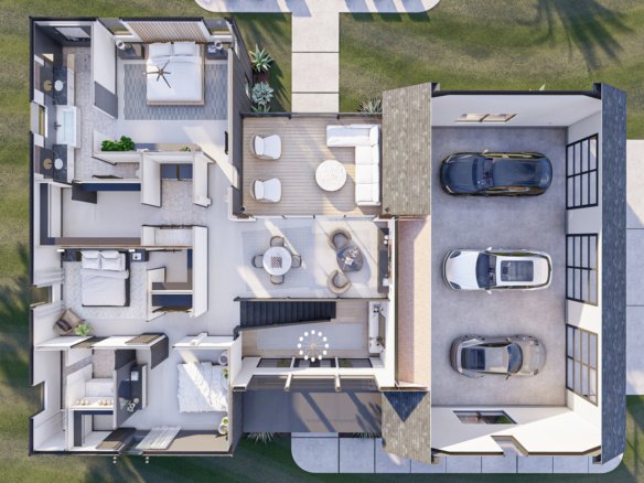 Modern Barndominium Style House Plan with Loft - Barton Creek 0