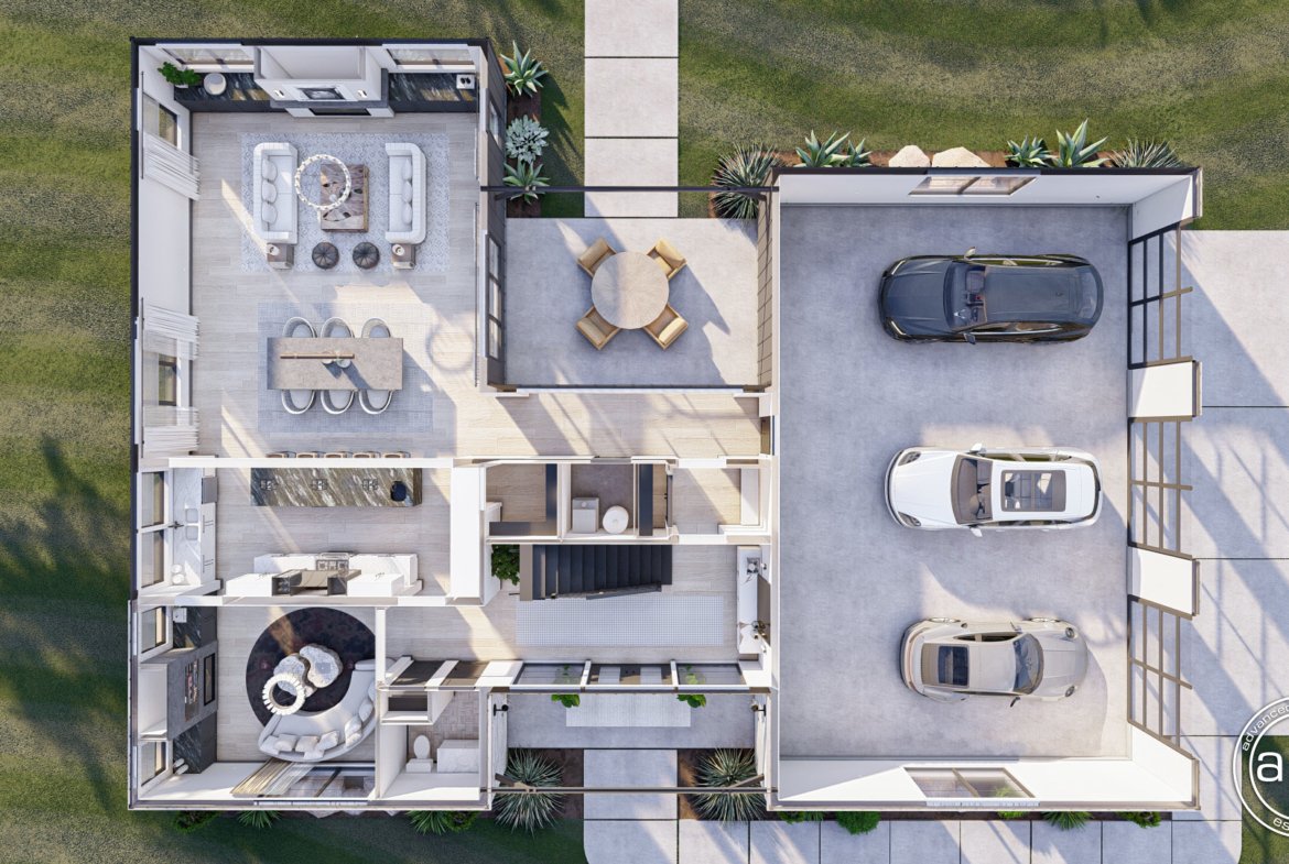 Modern Barndominium Style House Plan with Loft - Barton Creek 0