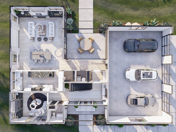 Modern Barndominium Style House Plan with Loft - Barton Creek 0