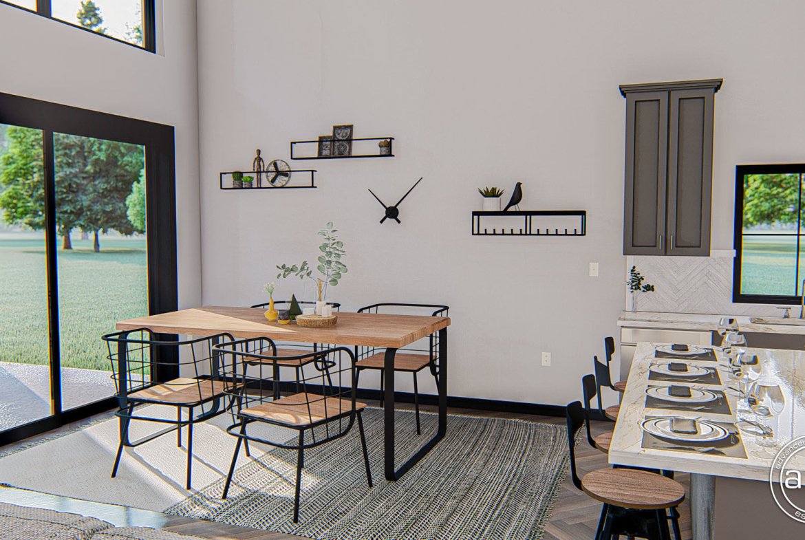 Modern Farmhouse Barndominium Plan with Tall Ceilings and Oversized Patio Billings 29771