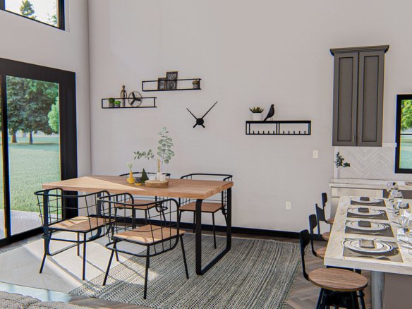 Modern Farmhouse Barndominium Plan with Tall Ceilings and Oversized Patio Billings 29771