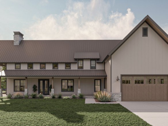 Modern Farmhouse Style Barndominium House Plan Marion 30332