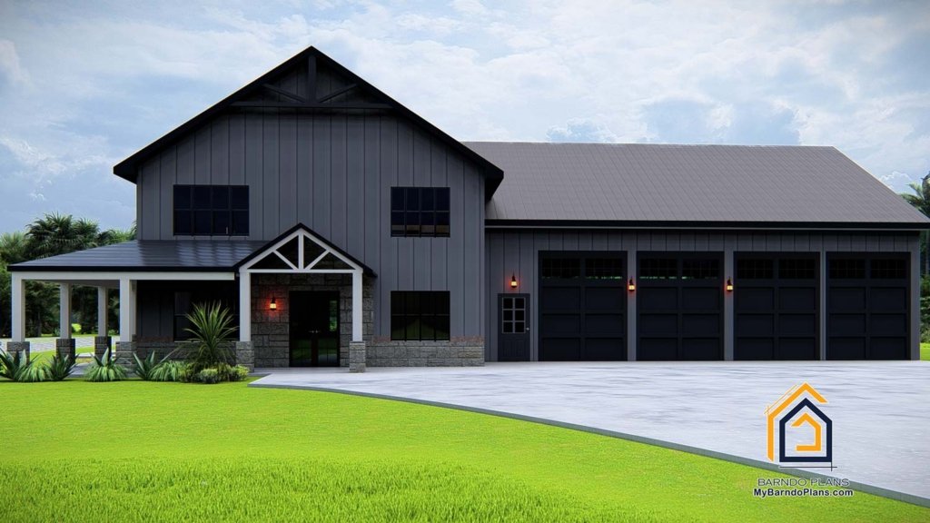 The Hammond Black Barndominium Plan